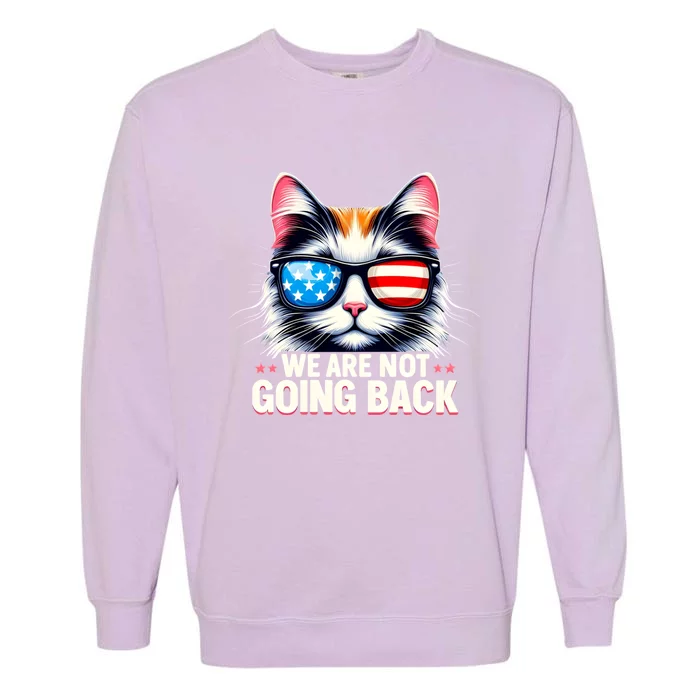 Us Election Day 2024 America Flag Cat We Are Not Going Back Garment-Dyed Sweatshirt