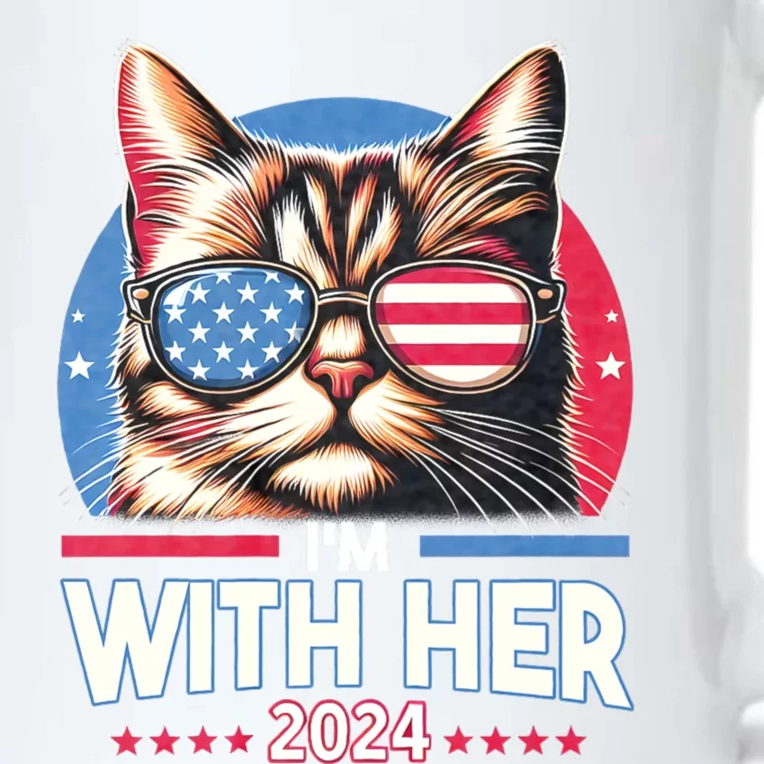 Us Election Day 2024 America Flag Cat IM With Her 2024 Black Color Changing Mug