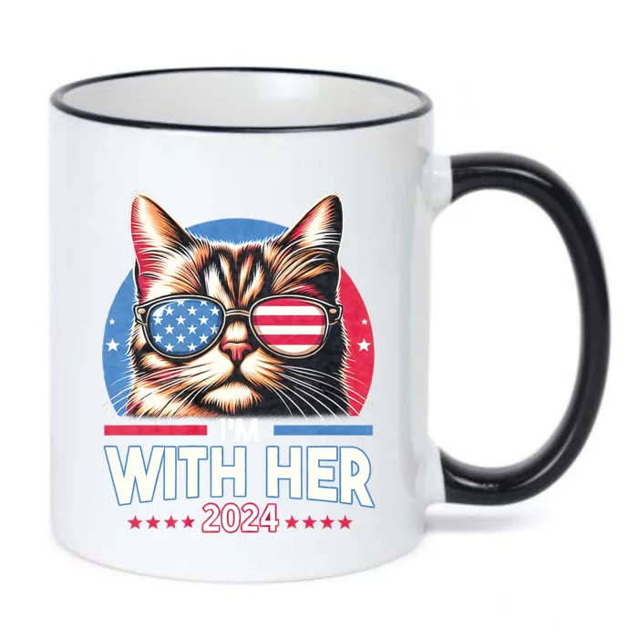 Us Election Day 2024 America Flag Cat IM With Her 2024 Black Color Changing Mug