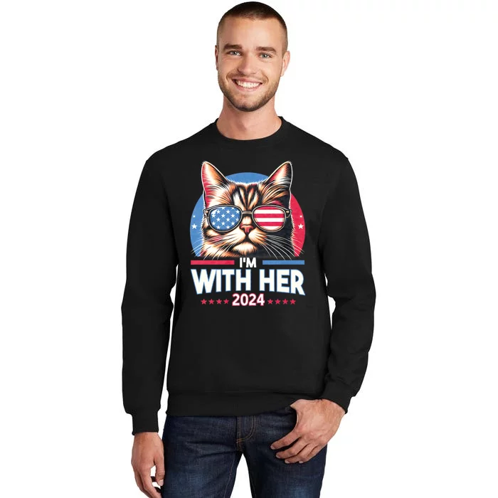 Us Election Day 2024 America Flag Cat IM With Her 2024 Sweatshirt