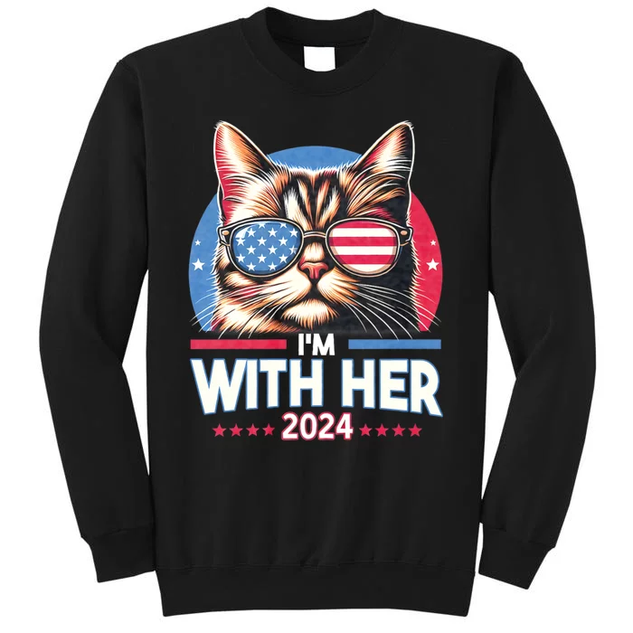 Us Election Day 2024 America Flag Cat IM With Her 2024 Sweatshirt