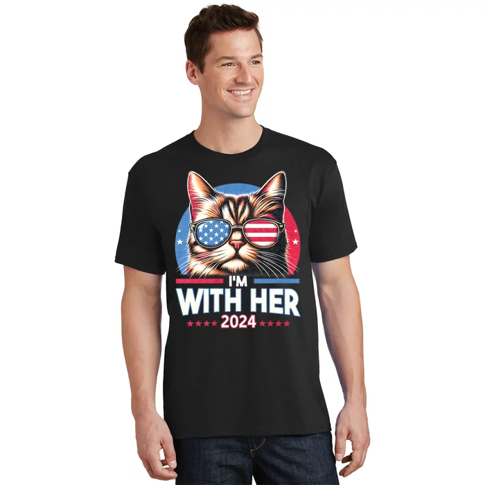 Us Election Day 2024 America Flag Cat IM With Her 2024 T-Shirt