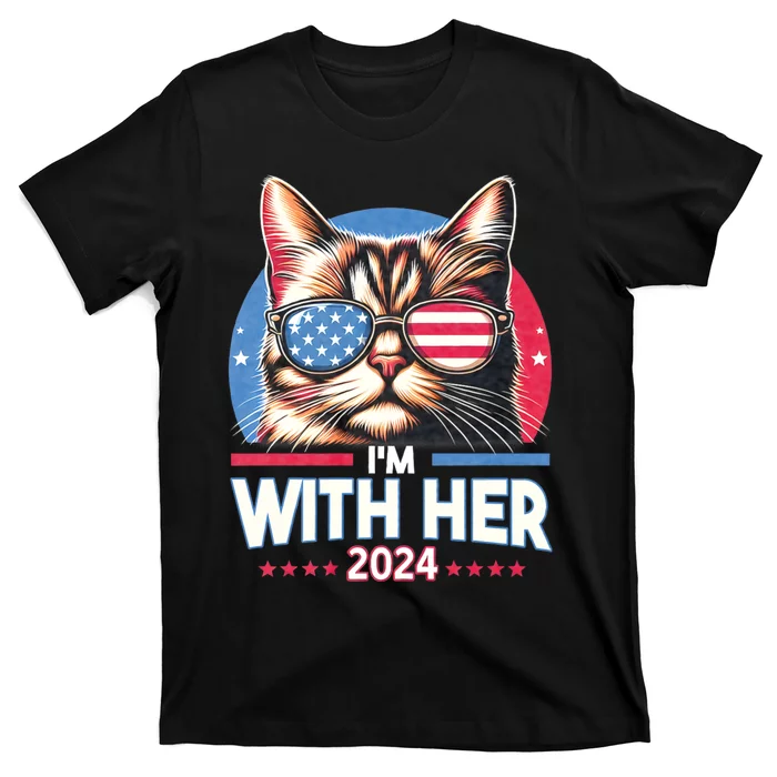 Us Election Day 2024 America Flag Cat IM With Her 2024 T-Shirt