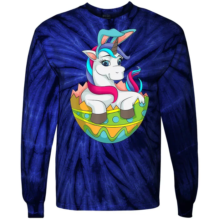 Unicorn Easter Egg Tie-Dye Long Sleeve Shirt