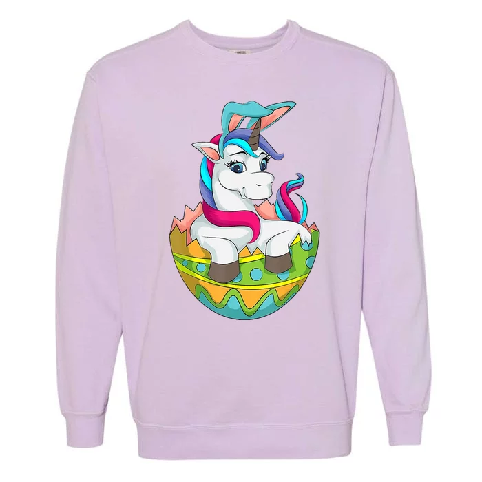 Unicorn Easter Egg Garment-Dyed Sweatshirt