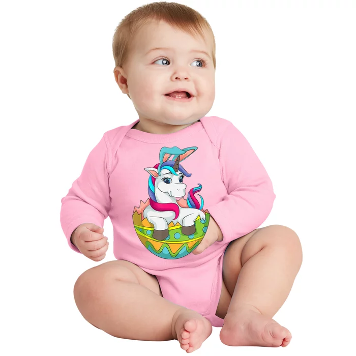 Unicorn Easter Egg Baby Long Sleeve Bodysuit