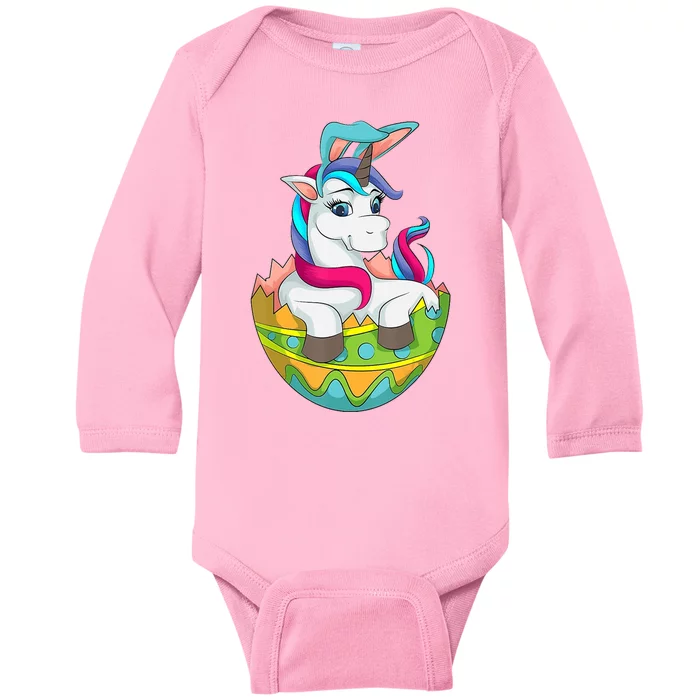 Unicorn Easter Egg Baby Long Sleeve Bodysuit