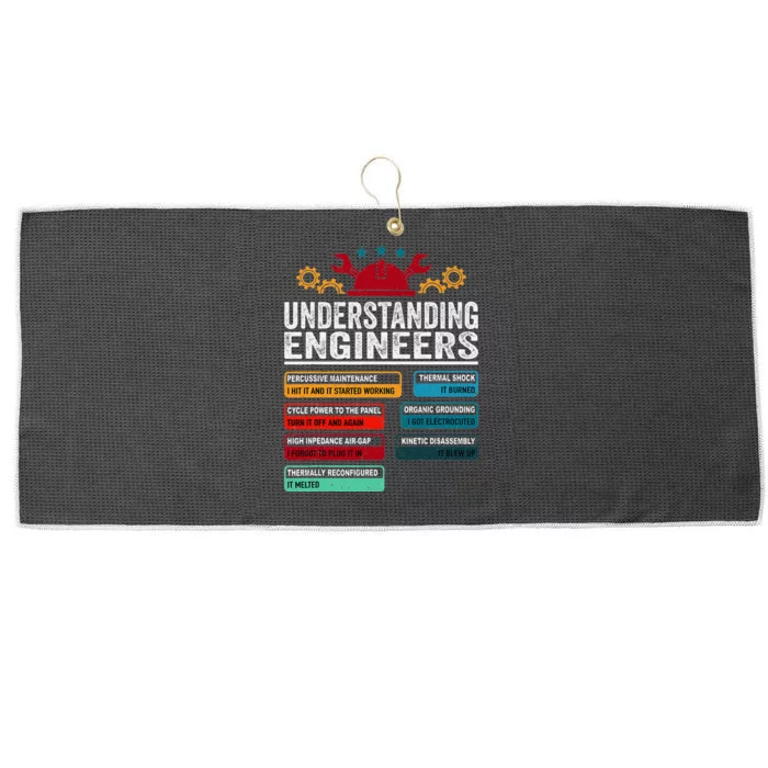 Understanding Engineers Funny Engineering Student Engineers Large Microfiber Waffle Golf Towel