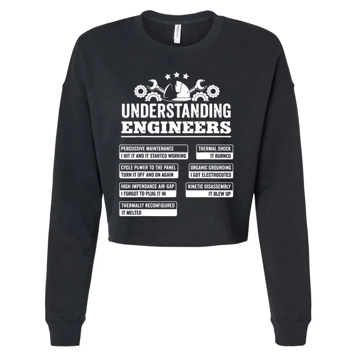 Understanding Engineers Funny Mechanical Engineering Cropped Pullover Crew