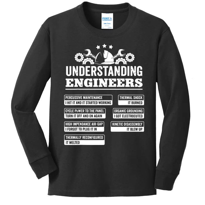 Understanding Engineers Funny Mechanical Engineering Kids Long Sleeve Shirt