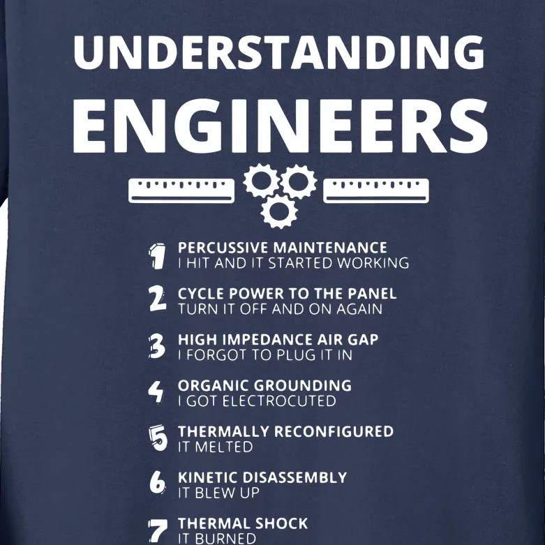 Understanding Engineers Funny Sarcastic Engineering Gift Kids Long Sleeve Shirt