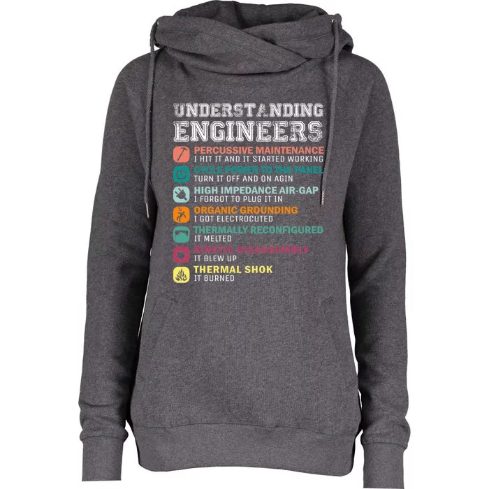 Understanding Engineers Funny Engineering Funny Gift Womens Funnel Neck Pullover Hood