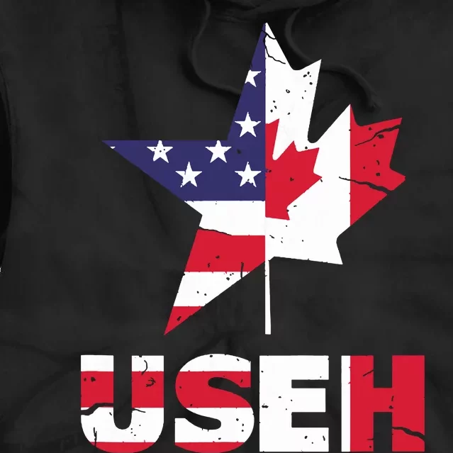 Us Eh Funny Canada American Flag Tie Dye Hoodie