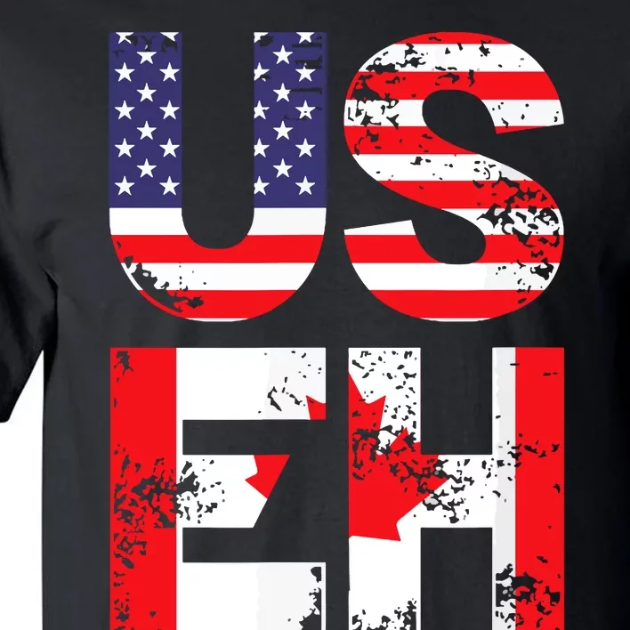 Us Eh Funny Canada American Flag Tall T-Shirt