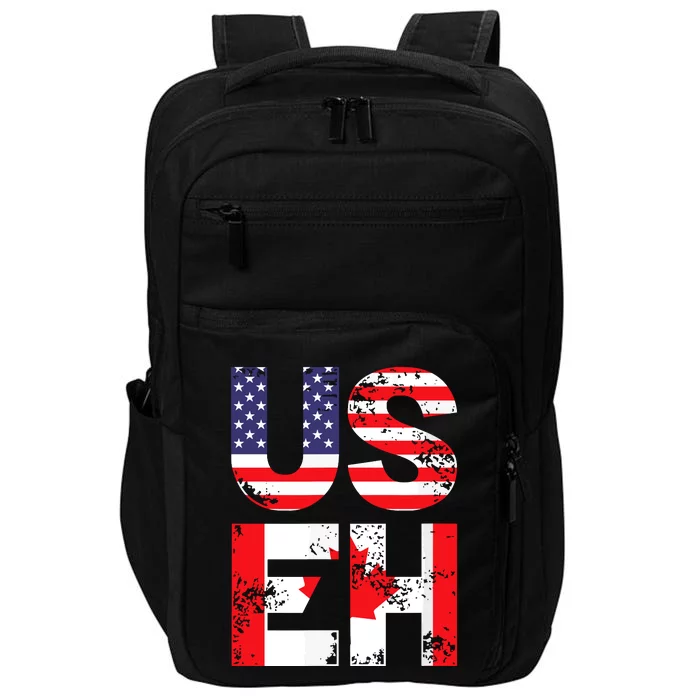 Us Eh Funny Canada American Flag Impact Tech Backpack