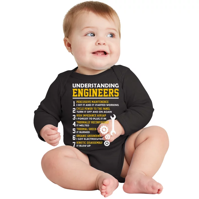 Understanding Engineers Funny Sarcastic Engineering Baby Long Sleeve Bodysuit