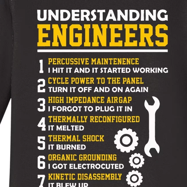 Understanding Engineers Funny Sarcastic Engineering Baby Long Sleeve Bodysuit