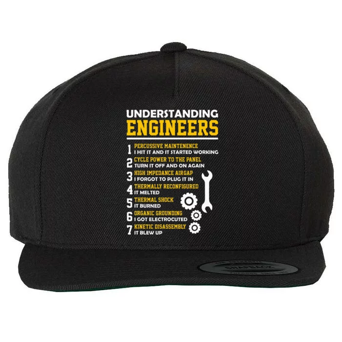 Understanding Engineers Funny Sarcastic Engineering Wool Snapback Cap