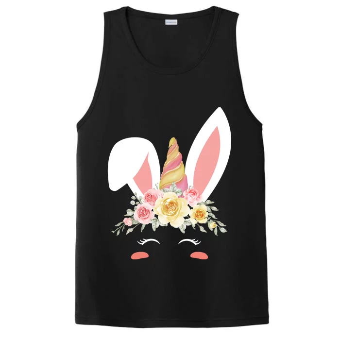 Unicorn Easter Floral Bunny Performance Tank