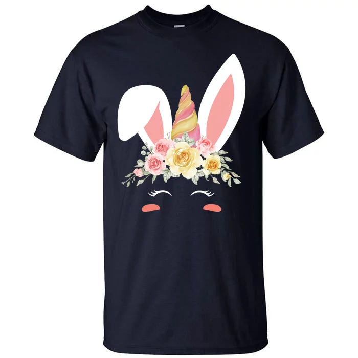 Unicorn Easter Floral Bunny Tall T-Shirt