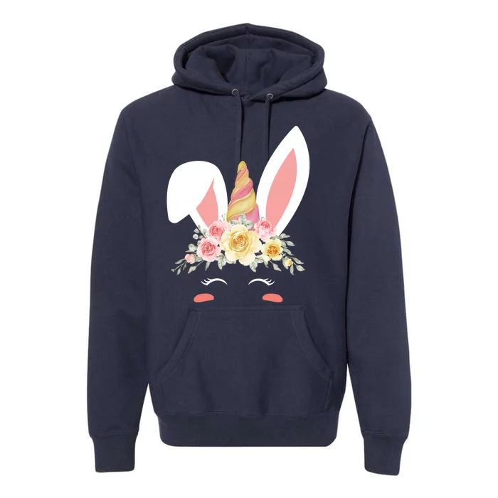 Unicorn Easter Floral Bunny Premium Hoodie