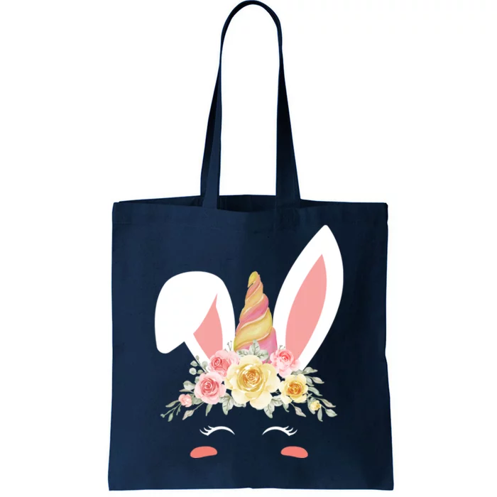 Unicorn Easter Floral Bunny Tote Bag