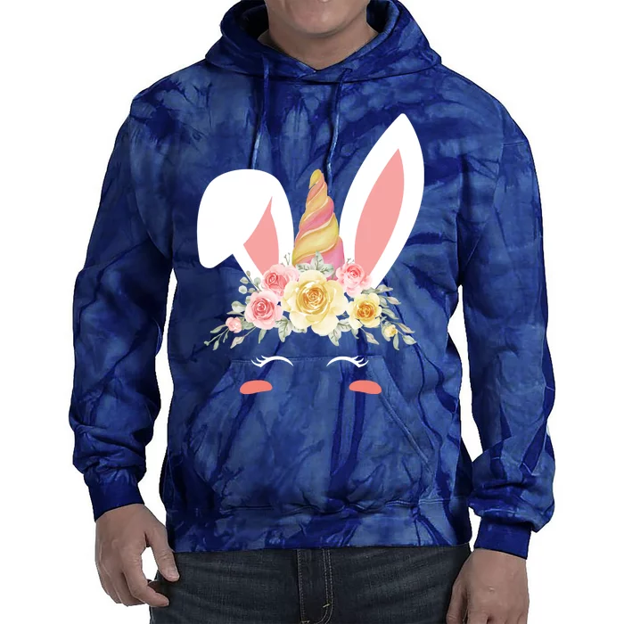 Unicorn Easter Floral Bunny Tie Dye Hoodie