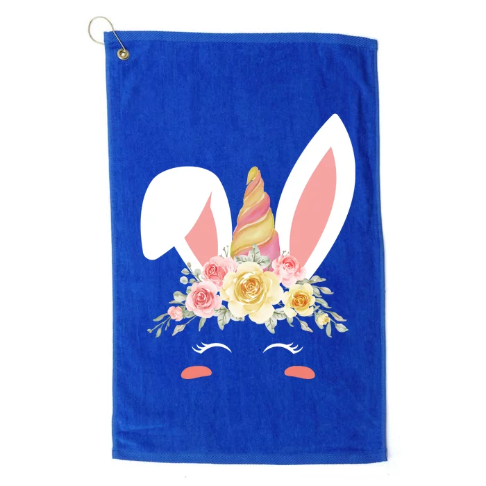 Unicorn Easter Floral Bunny Platinum Collection Golf Towel