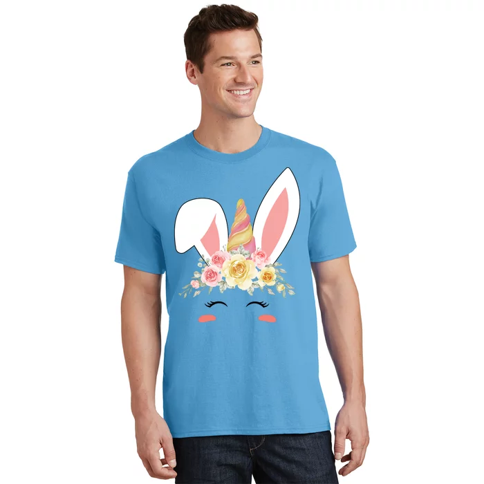 Unicorn Easter Floral Bunny T-Shirt