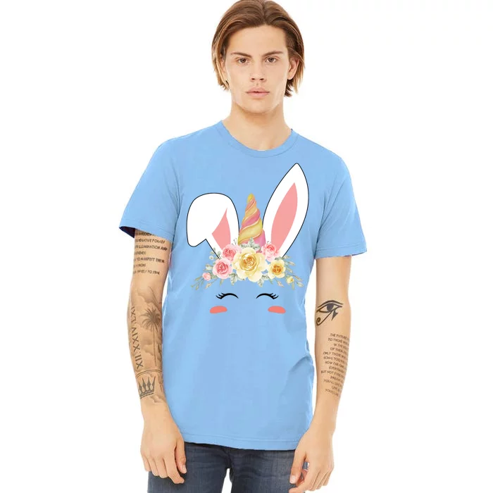 Unicorn Easter Floral Bunny Premium T-Shirt