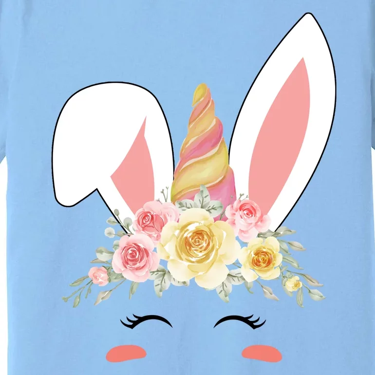 Unicorn Easter Floral Bunny Premium T-Shirt