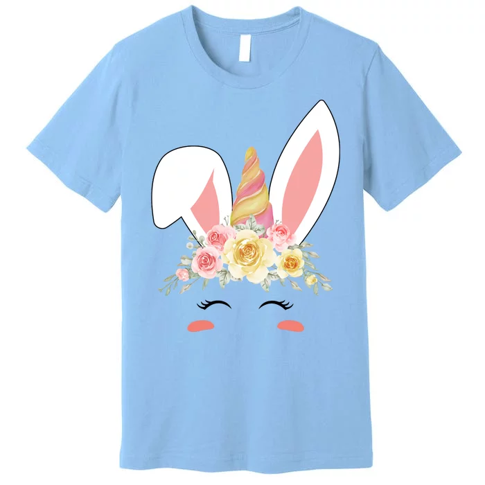 Unicorn Easter Floral Bunny Premium T-Shirt