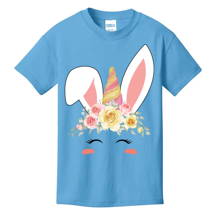 Unicorn Easter Floral Bunny Kids T-Shirt