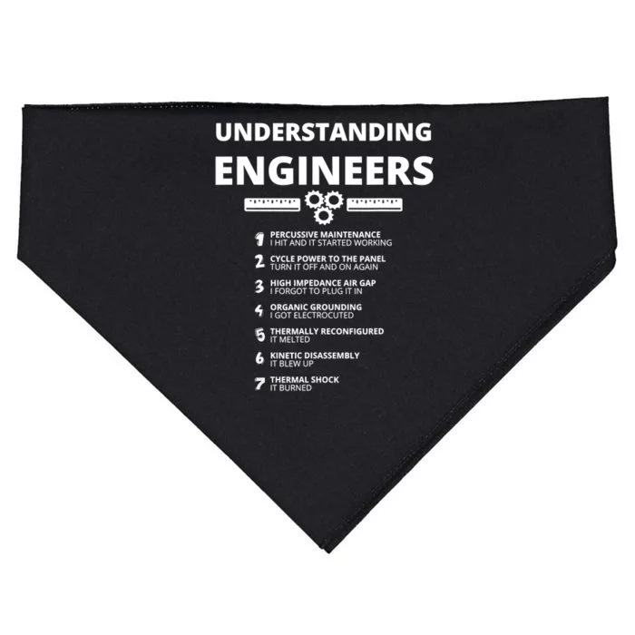 Understanding Engineers Funny Sarcastic Engineering Gift TShirt USA-Made Doggie Bandana