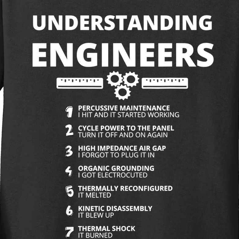 Understanding Engineers Funny Sarcastic Engineering Gift TShirt Kids Long Sleeve Shirt