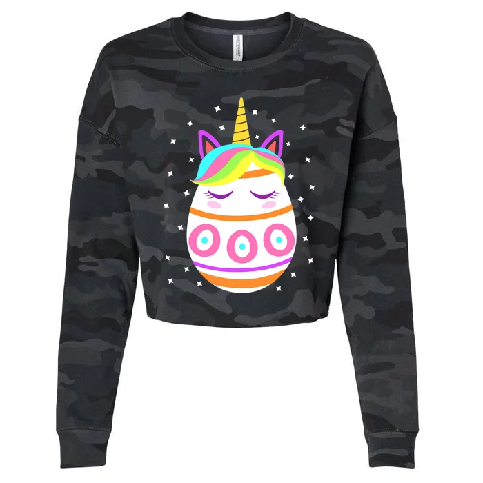 Unicorn Easter For Girl Easter Day Cropped Pullover Crew