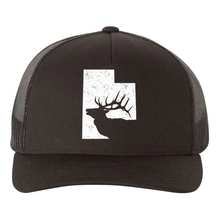 Utah Elk Hunting Bull Elk State Shape Yupoong Adult 5-Panel Trucker Hat