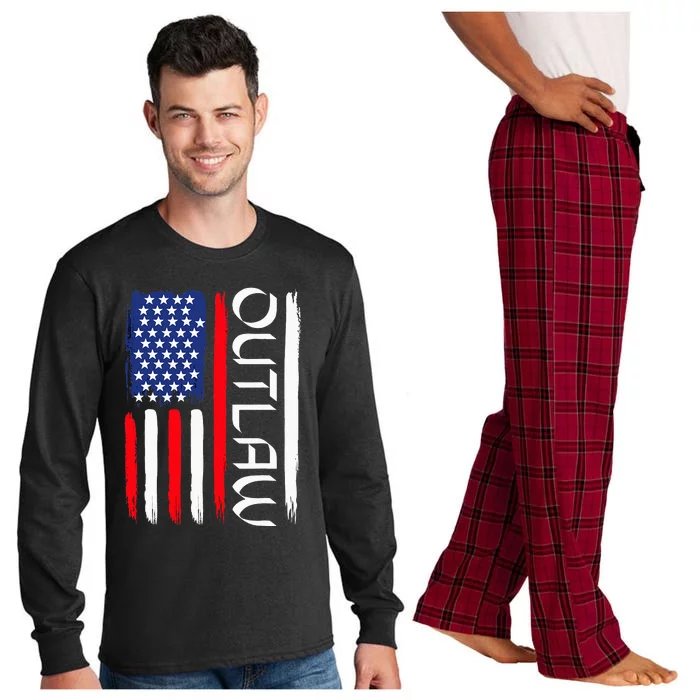 Usa Election IM Voting For The Outlaw In 2024 Long Sleeve Pajama Set