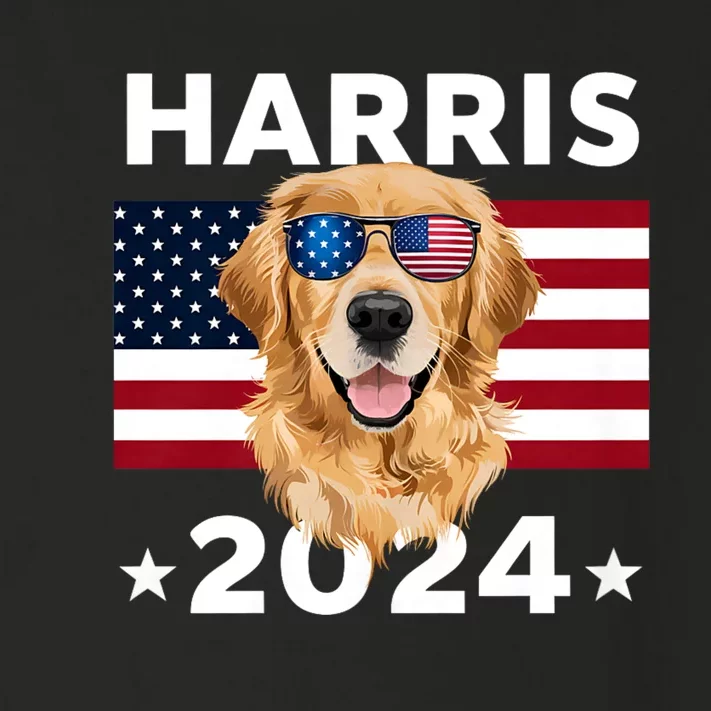 Us Election Kamala Harris 2024 Golden Retriever Dog Usa Flag Toddler Long Sleeve Shirt