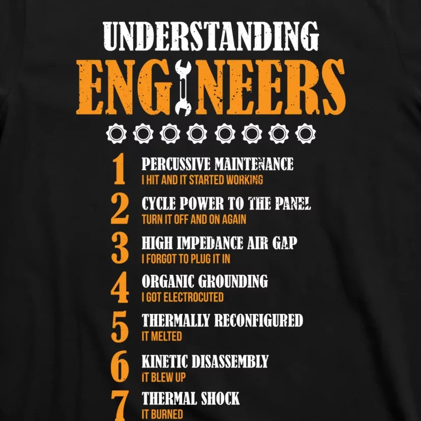 Understanding Engineers Lists Distressed Funny Engineer T-Shirt