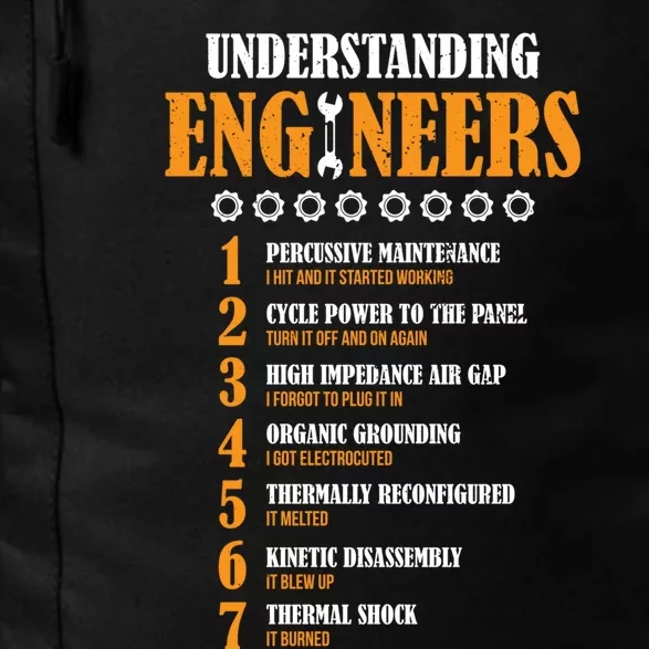 Understanding Engineers Lists Distressed Funny Engineer Daily Commute Backpack