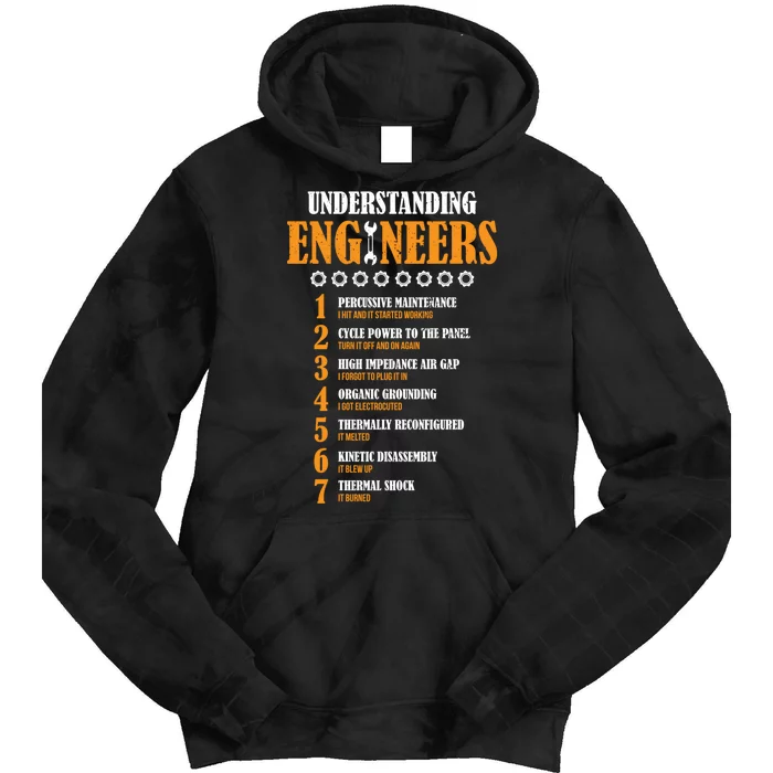 Understanding Engineers Lists Distressed Funny Engineer Tie Dye Hoodie