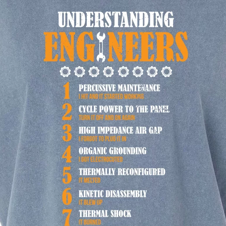 Understanding Engineers Lists Distressed Funny Engineer Garment-Dyed Women's Muscle Tee