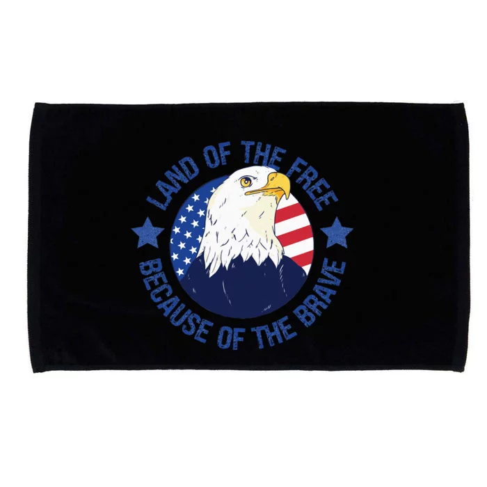 USA Eagle Land Of The Free Because Of The Brave 4th Of July Sweatshirt Microfiber Hand Towel