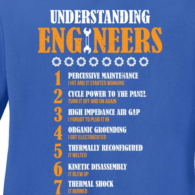 Understanding Engineers Lists Distressed Funny Engineer Gift Ladies Long Sleeve Shirt