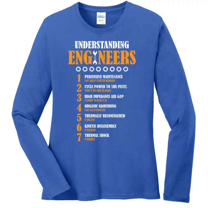 Understanding Engineers Lists Distressed Funny Engineer Gift Ladies Long Sleeve Shirt