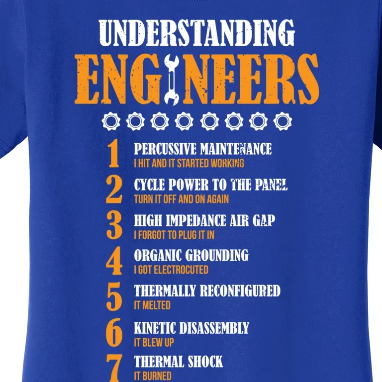 Understanding Engineers Lists Distressed Funny Engineer Funny Gift Women's T-Shirt