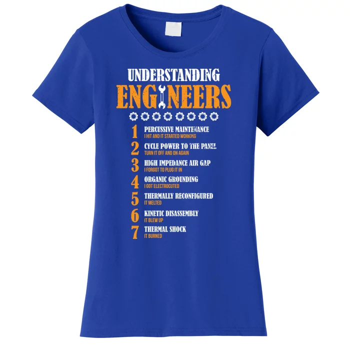 Understanding Engineers Lists Distressed Funny Engineer Funny Gift Women's T-Shirt