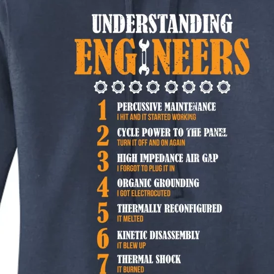 Understanding Engineers Lists Distressed Funny Engineer Funny Gift Women's Pullover Hoodie