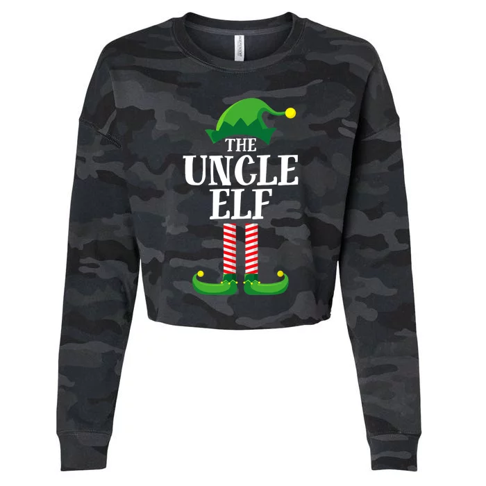 Uncle Elf Matching Family Group Christmas Party Cropped Pullover Crew